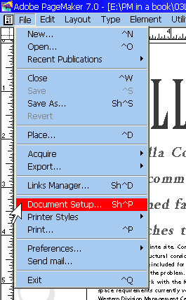 Document Setup in PM7