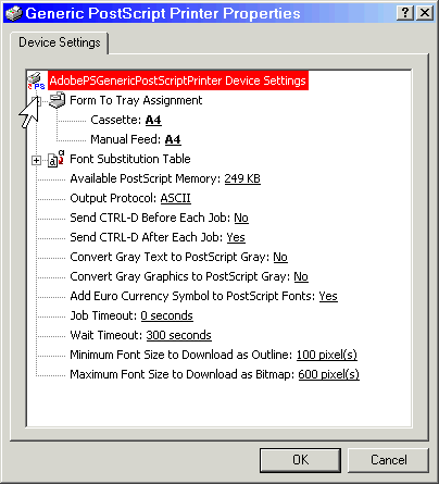 adobe postscript driver windows xp